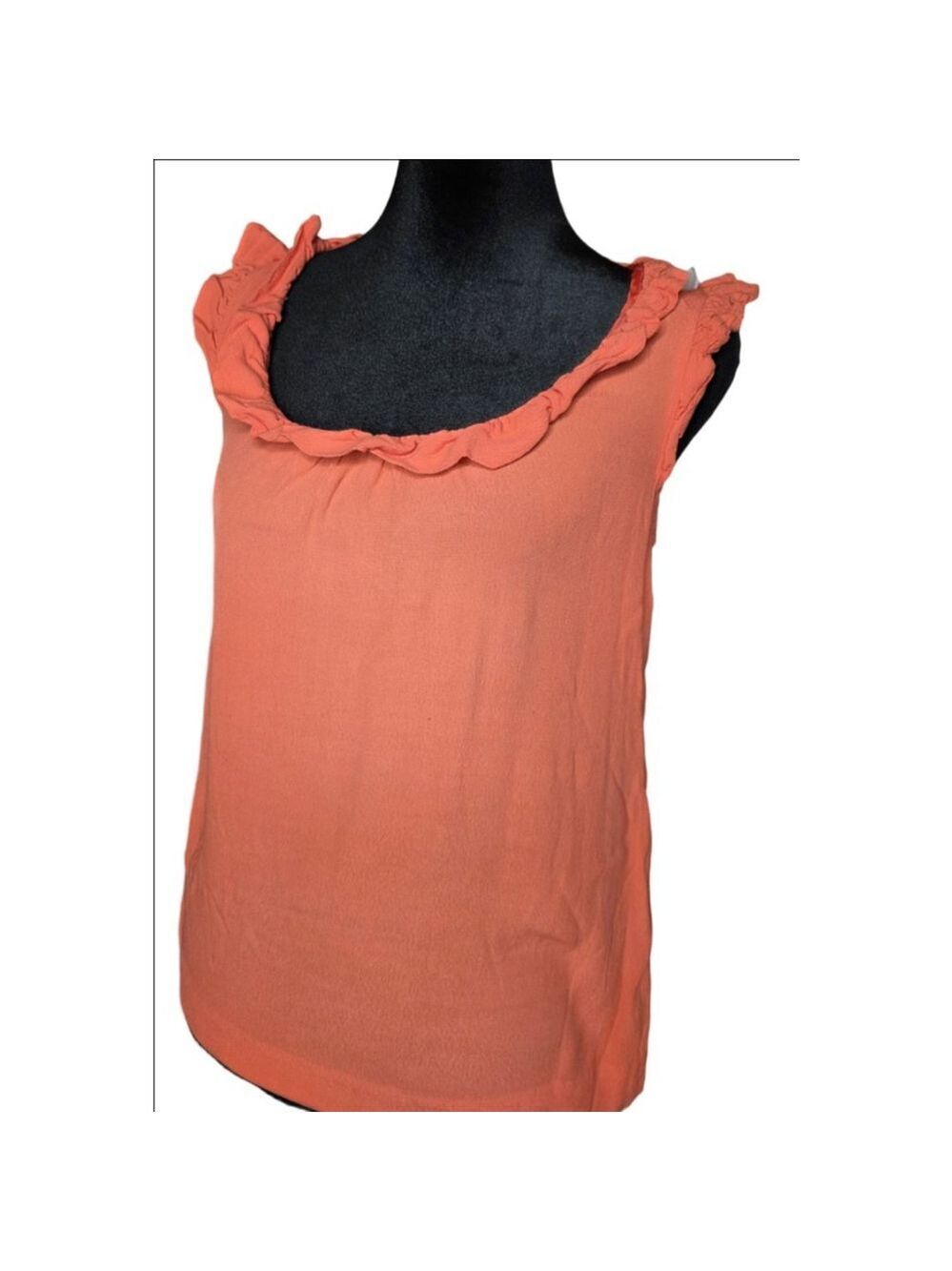 Kate Spade sleeveless ruffle scoop neck top XS